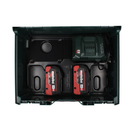 Set básico Metabo 18 V LiHD + 2x batería 5,5 Ah + cargador ASC 55 + metaBOX