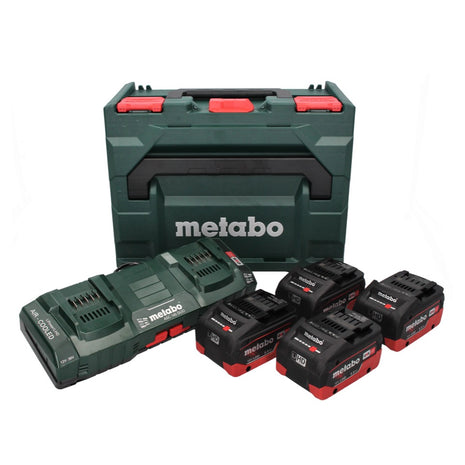 Kit de base Metabo 18 V LiHD + 4x batteries 5,5 Ah + chargeur ASC 145 DUO + ​​metaBOX