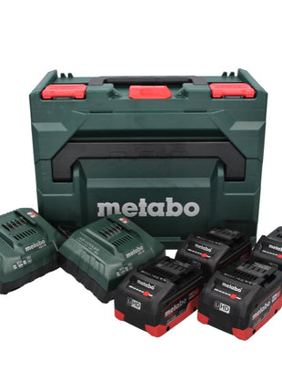 Set básico Metabo 18 V LiHD + 4x batería 8,0 Ah + 2x cargador ASC 55 + metaBOX