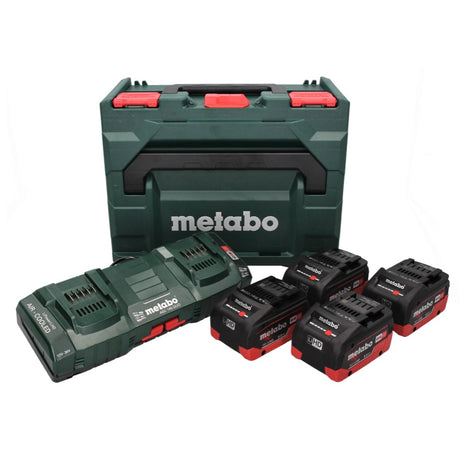 Kit de base Metabo 18 V LiHD + 4x batteries 8,0 Ah + chargeur ASC 145 DUO + ​​metaBOX