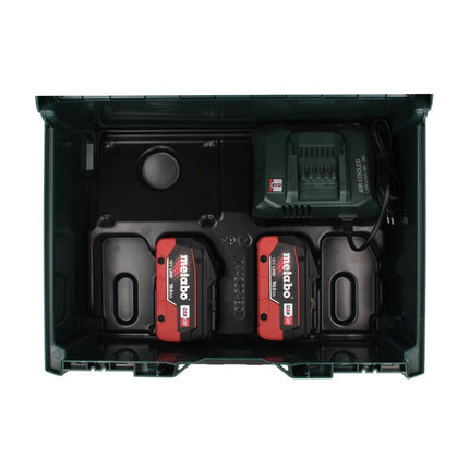 Set básico Metabo 18 V LiHD + 2x batería 10,0 Ah + cargador ASC 55 + metaBOX