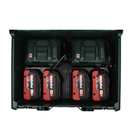 Set básico Metabo 18 V LiHD + 4x baterías 10,0 Ah + 2x cargador ASC 55 + metaBOX