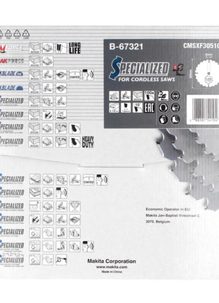 Makita CMSXF305100G SPECIALIZED EFFICUT Sägeblatt 305 x 2,15 x 30 mm ( B-67321 ) 100 Zähne für Holz