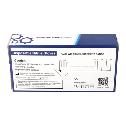 Nitrile disposable gloves in dispenser box Black 100 pieces size L / Large - non-sterile