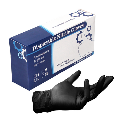 Guantes desechables de nitrilo Negro 100 unidades talla S / Pequeño - no estériles