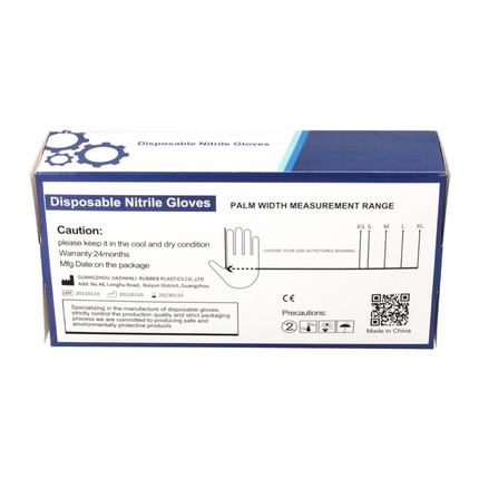 Guantes desechables de nitrilo Negro 100 unidades talla S / Pequeño - no estériles