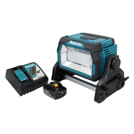 Makita DML 809 RF1 Proyector LED inalámbrico para la construcción 18 V 10000 lm + 1x batería recargable 3,0 Ah + cargador