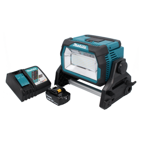 Makita DML 809 RF1 Foco de construcción LED con batería 18 V 10000 lm + 1x batería 3,0 Ah + cargador