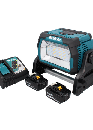 Makita DML 809 RG Akku LED Baustrahler 18 V 10000 lm + 2x Akku 6,0 Ah + Ladegerät