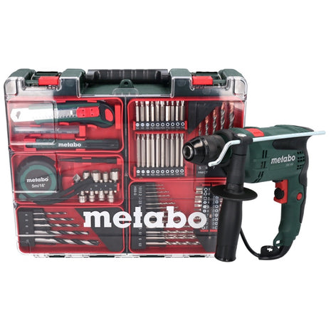 Metabo SBE 650 Set Trapano a percussione 320 W 10 Nm ( 600742870 ) + Set di 79 punte per avvit./forat. + Valigetta