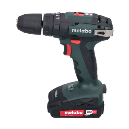 Metabo SB 18 set taladro percutor inalámbrico 18 voltios 48 Nm (602245880) + 2x baterías 2,0 Ah + cargador + juego de brocas de 88 piezas + maletín