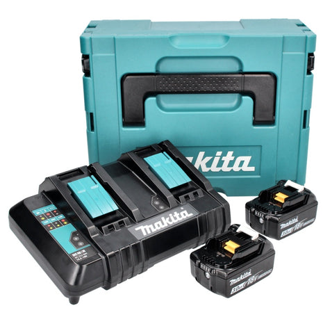 Zestaw Makita Power Source Kit 18 V z akumulatorem 2x BL 1830 B 3,0 Ah ( 197599-5 ) + podwójna ładowarka DC 18 SH ( 199687-4 ) + Makpac