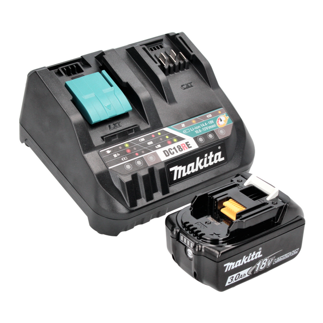 Makita Power Source Kit 18 V con - 1x Batería BL 1830 B 3,0 Ah (197599-5) + Cargador rápido múltiple DC 18 RE (198720-9)