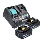 Makita Power Source Kit 18 V con 2x BL 1840 B batería 4,0 Ah ( 2x197265-4 ) + DC 18 RE Multi cargador rápido ( 198720-9 )