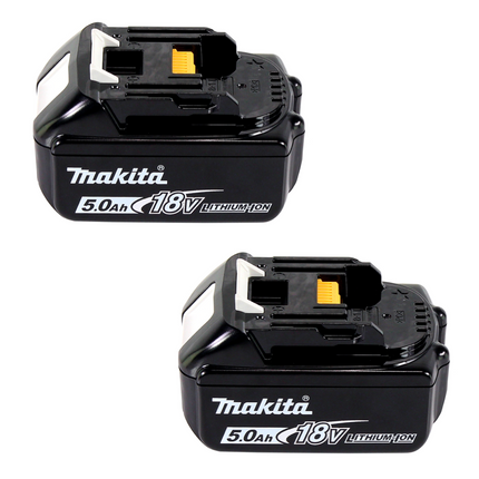 Kit de alimentación Makita 18 V con - 2x Baterías BL 1850 B 5,0 Ah (2x 197280-8) + Cargador Multi-Rápido DC 18 RE (198720-9)