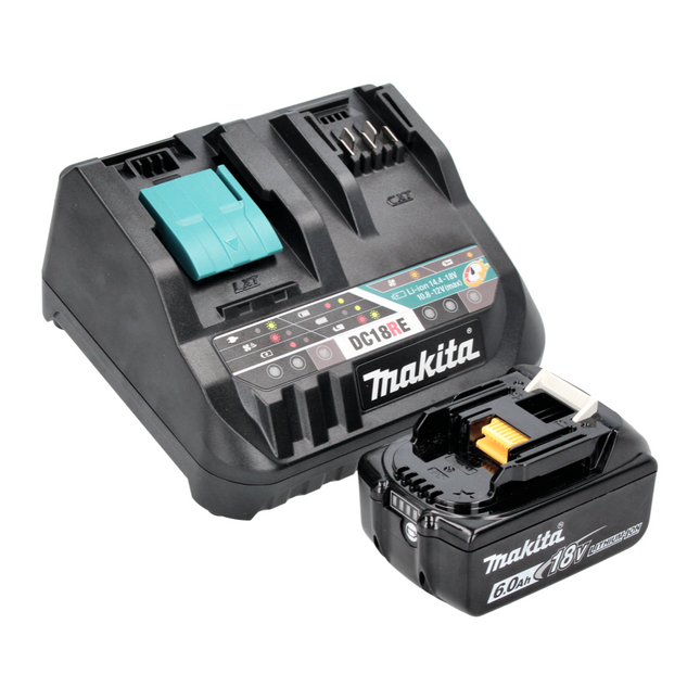 Makita Power Source Kit 18 V con - 1x Batería BL 1860 B 6,0 Ah (197422-4) + Cargador rápido múltiple DC 18 RE (198720-9)