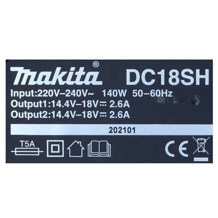 Makita Power Source Kit 18 V con 2x BL 1840 B 4.0 Ah batería ( 197265-4 ) + DC 18 SH cargador doble ( 199687-4 )