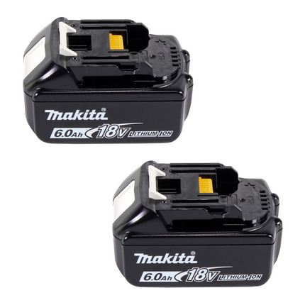 Makita Power Source Kit 18 V con - 2x Baterías BL 1860 B 6,0 Ah (2x 197422-4) + Cargador rápido múltiple DC 18 RE (198720-9)