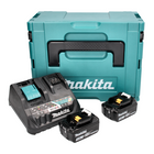 Makita Power Source Kit 18 V avec - 2x Batteries BL 1830 B 3,0 Ah (2x 197599-5) + Chargeur rapide multi DC 18 RE (198720-9) + Makpac