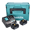Makita Power Source Kit 18 V con 2x BL 1840 B batería 4,0 Ah ( 2x197265-4 ) + DC 18 RE Multi cargador rápido ( 198720-9 ) + Makpac