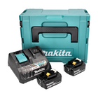 Makita Power Source Kit 18 V con - 2x Baterías BL 1860 B 6,0 Ah (2x 197422-4) + Cargador rápido multi DC 18 RE (198720-9) + Makpac