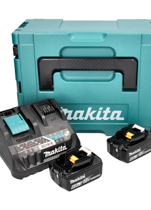 Makita Power Source Kit 18 V avec - 2x Batteries BL 1860 B 6,0 Ah (2x 197422-4) + Chargeur rapide multi DC 18 RE (198720-9) + Makpac