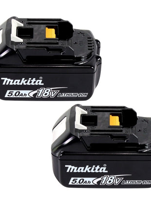 Kit de fuente de alimentación Makita de 18 V con 2 baterías BL 1850 B de 5,0 Ah (197280-8) + cargador doble DC 18 SH (199687-4)