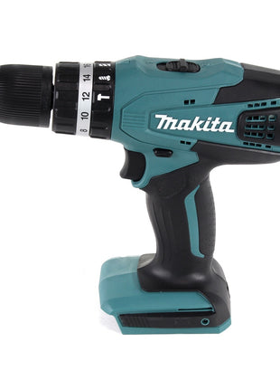 Makita HP 457 DWE taladro percutor inalámbrico Serie G 18 V 42 Nm en estuche + cortasetos inalámbrico UH 522 DZ 52 cm + 2x baterías 1,5 Ah + cargador