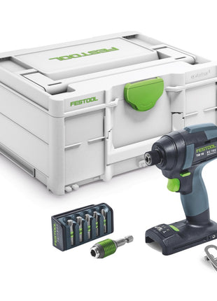 Festool TID 18-Basic Visseuse à choc sans fil 180Nm 1/4" 18V + Coffret Systainer + Set d'embouts 6 pcs. - sans batterie, sans chargeur  (576481)