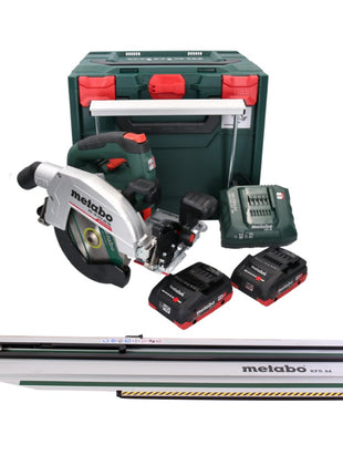 Metabo KS 18 LTX 66 BL Scie circulaire portative sans fil 18 V 165 mm + 2x batterie 4,0 Ah + chargeur + rail + metaBOX