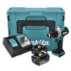 Makita DDF 486 RMJ taladro atornillador inalámbrico 18 V 130 Nm sin escobillas + 2 baterías 4,0 Ah + cargador + Makpac