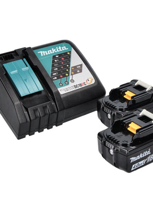 Makita DDF 486 RMJ taladro atornillador inalámbrico 18 V 130 Nm sin escobillas + 2 baterías 4,0 Ah + cargador + Makpac