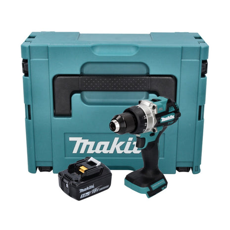 Makita DDF 486 T1J cordless drill driver 18 V 130 Nm brushless + 1x rechargeable battery 5.0 Ah + Makpac - without charger