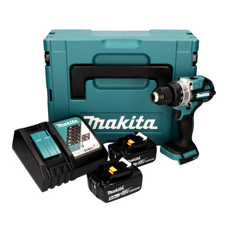 Makita DDF 486 RTJ cordless drill driver 18 V 130 Nm brushless + 2x rechargeable battery 5.0 Ah + charger + Makpac