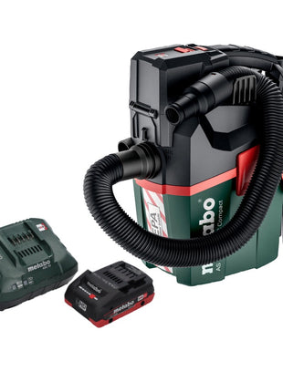 Metabo AS 18 HEPA PC Aspirador de batería compacto 18 V 6 l Aspirador en seco y húmedo con función de soplado + 1x batería 4,0 Ah + cargador