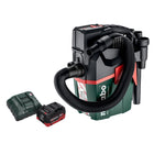 Metabo AS 18 HEPA PC Aspirador de batería compacto 18 V 6 l Aspirador en seco y húmedo con función de soplado + 1x batería 10,0 Ah + cargador