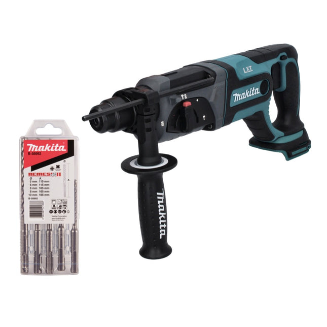 Makita DHR 241 Z cordless hammer drill 18 V 2.0 J SDS plus + 5-piece drill bit set - without battery, without charger