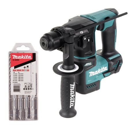 Taladro percutor inalámbrico Makita DHR 171 Z 18 V 1,2 J SDS plus sin escobillas + juego de taladro de 5 piezas - sin batería, sin cargador