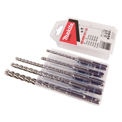 Taladro percutor inalámbrico Makita DHR 182 Z 18 V 1,7 J SDS plus sin escobillas + juego de taladro de 5 piezas - sin batería, sin cargador