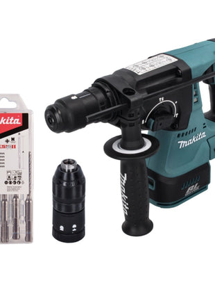 Taladro percutor inalámbrico Makita DHR 243 Z 18 V 2,0 J SDS plus sin escobillas + juego de taladro de 5 piezas - sin batería, sin cargador