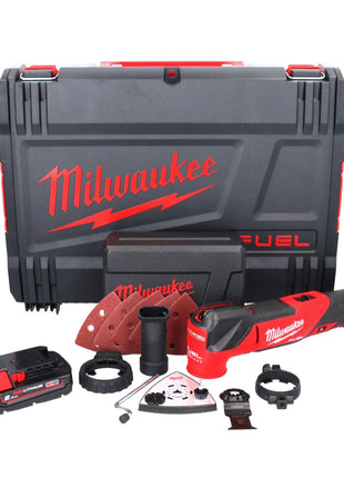 Milwaukee M18 FMT-201X FUEL Battery Multitool 18 V Brushless + 1x batterie 2.0 Ah + 7 pcs. tools set d'accessoires + HD box - sans chargeur