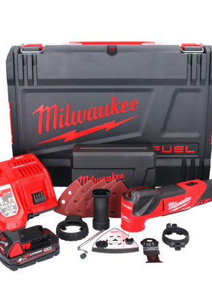 Milwaukee M18 FMT-201X FUEL multiherramienta a batería 18 V sin escobillas + 1x batería 2.0 Ah + cargador + set de accesorios 7 piezas + caja HD