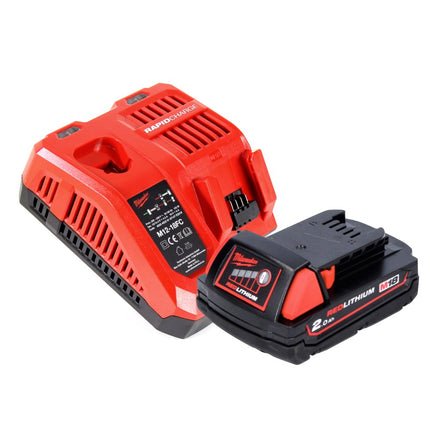 Milwaukee M18 FMT-201X FUEL Battery Multitool 18 V Brushless + 1x batterie 2,0 Ah + chargeur + 7 pcs. tools Set d'accessoires + HD Box