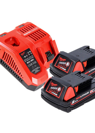 Milwaukee M18 FMT-202X FUEL multiherramienta a batería 18 V sin escobillas + 2x baterías 2.0 Ah + cargador + set de accesorios 7 piezas + caja HD