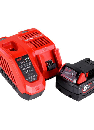 Milwaukee M18 FMT-501X FUEL Battery Multitool 18 V Brushless + 1x batterie 5,0 Ah + chargeur + 7 pcs. tools Set d'accessoires + HD Box