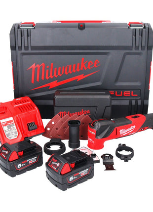 Milwaukee M18 FMT-602X FUEL multiherramienta a batería 18 V sin escobillas + 2x baterías 6.0 Ah + cargador + set de accesorios 7 piezas + caja HD