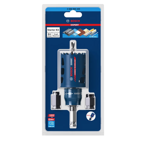 Bosch EXPERT Tough Material Set di Seghe a tazza 51 x 60 mm ( 2608900449 ) Carburo Universal - Successore del 2608594252