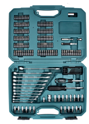 Juego de herramientas Makita 221 piezas de acero al cromo vanadio (E-10883) broca/llave combinada/llave de tubo/destornillador/trinquete