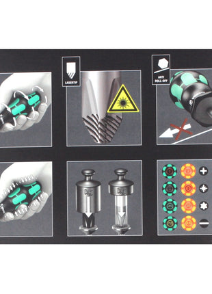 Wera Kraftform Plus Lasertip Schraubendrehersatz 6 tlg. ( 334/6 ) Kreuzschlitz Schlitz Schraubendreher ergonomischer Griff + Rack - Toolbrothers