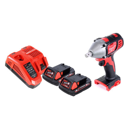 Llave de impacto a batería Milwaukee M18 BIW12-202FC 18 V 240 Nm 1/2" + 2x baterías 2,0 Ah + cargador